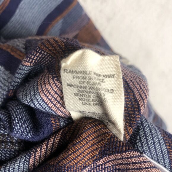 WOOLRICH Aztec Flannel Shirt Women's‎ XL Blue Button Up Casual Western Ranch - Picture 5 of 16